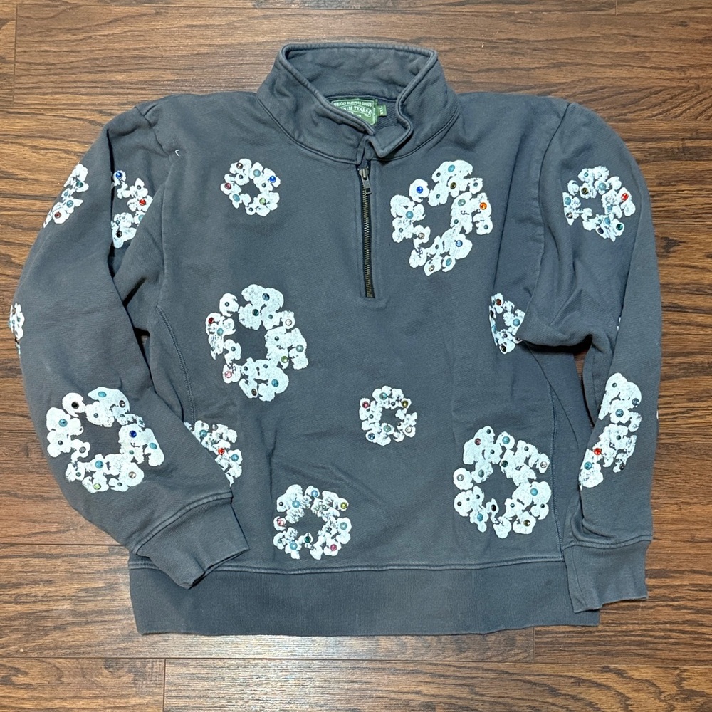 Denim tears Men's Gray Patterned Sweater
